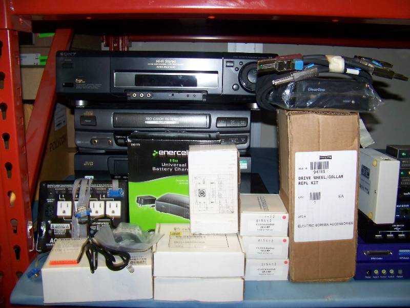 lot 65 image: (8 Wide Shelf - LARGE LOT) Miscellaneous Audio  Video (AV), Computer Items and more