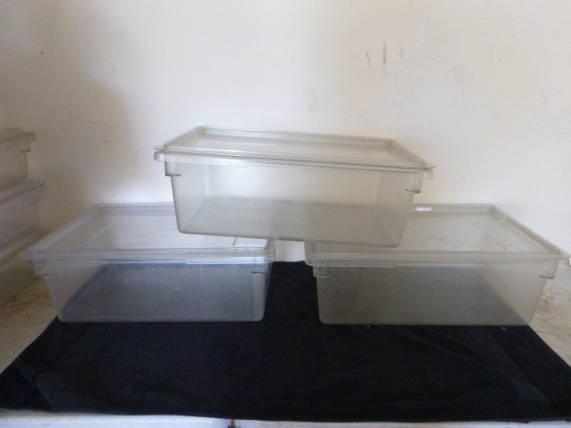 lot 16 image: 3 Cambro Tubs with Lids