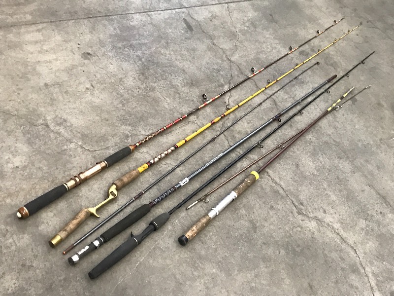 lot 23 image: Assorted Vintage Fishing Poles