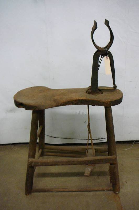 Vintage Work Stool & Vice