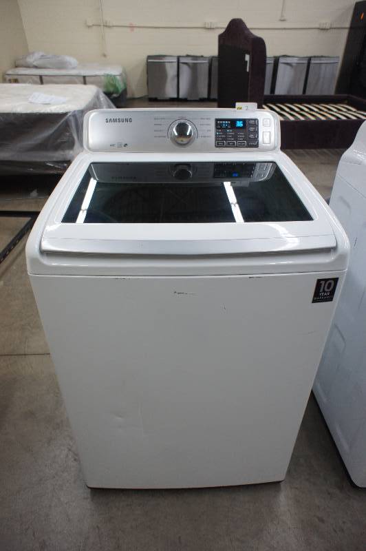 lot 2 image: Scratch and Dent - Samsung Model # (WA45H7000AW)  Top-Loading Washer - 4.5 cu ft - White Color - Tested Works - MSRP $899.99