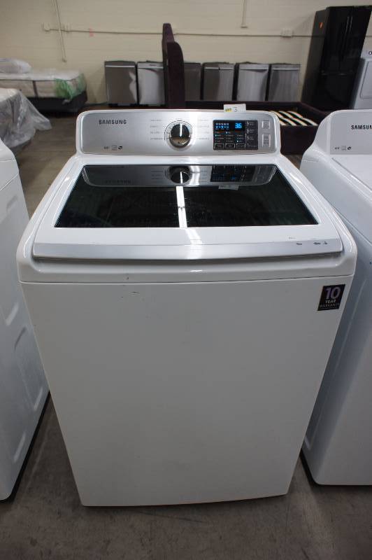 lot 3 image: Scratch and Dent - Samsung Model # (WA45H7000AW)  Top-Loading Washer - 4.5 cu ft - White Color - Tested Works - MSRP $899.99