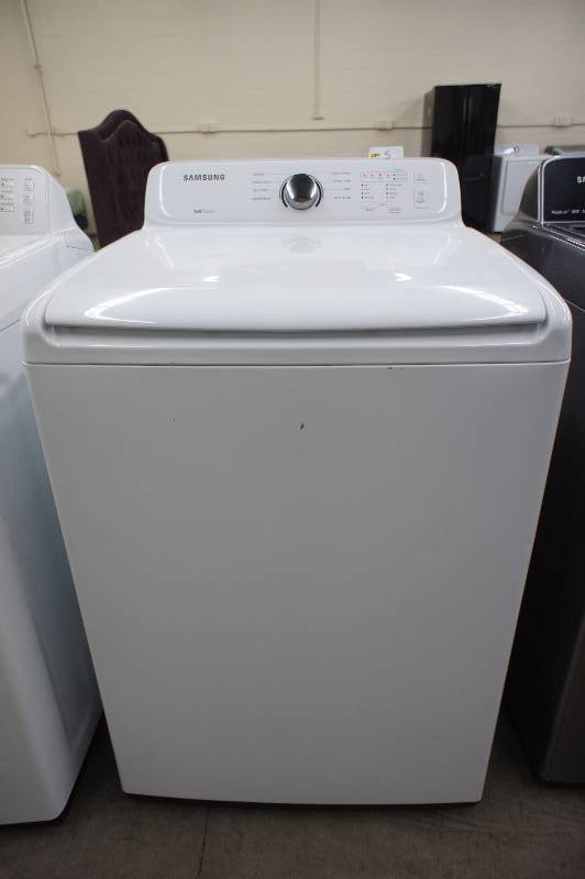 lot 5 image: Scratch and Dent - Samsung Model #  (WA 40J3000AW) Top-Loading Washer - White Color - Tested Works - MSRP $ 999.99