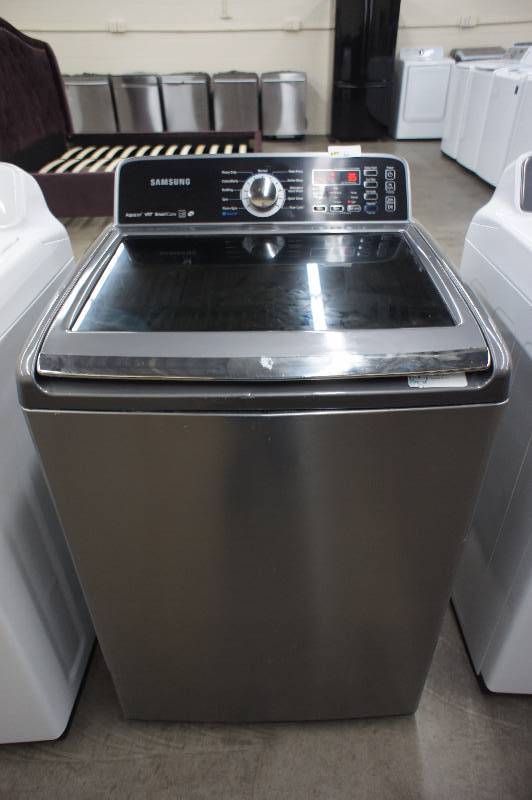 lot 6 image: Scratch and Dent - Samsung Model # (WA456DRHDS) 4.5 Cu. Ft. High-efficiency Top-load Washer - Metallic Color - Tested Works - MSRP $ 1299.99