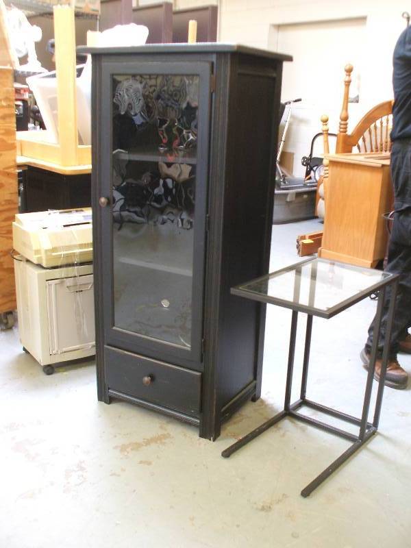 CABINET AND END TABLE