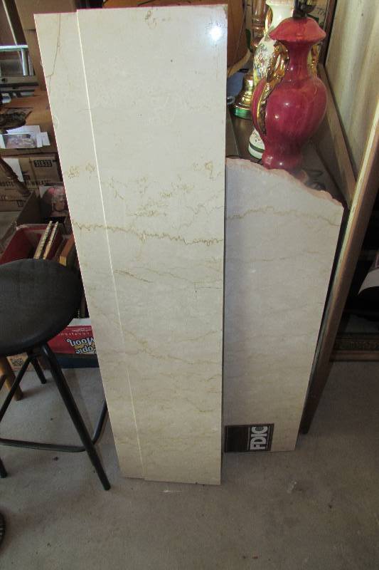lot 14 image: 2 COUNTER LEDGES MADE OF MARBLE