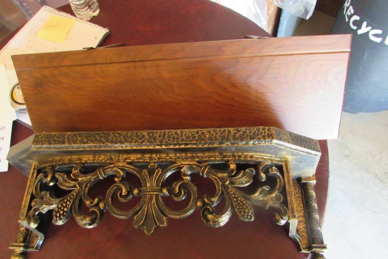 lot 16 image: TWO WALL HUNG SHELVES