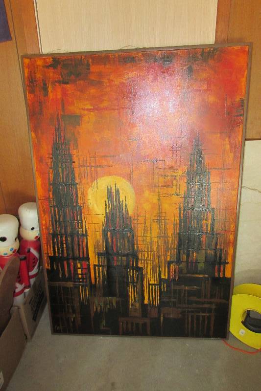 lot 25 image: LARGE SIGNED PAINTING
