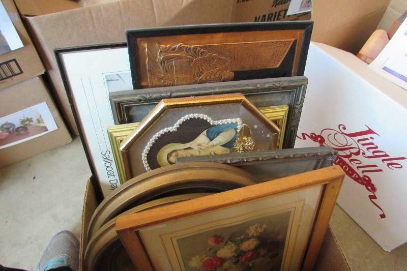 lot 53 image: BOX OF FRAMED PICTURES