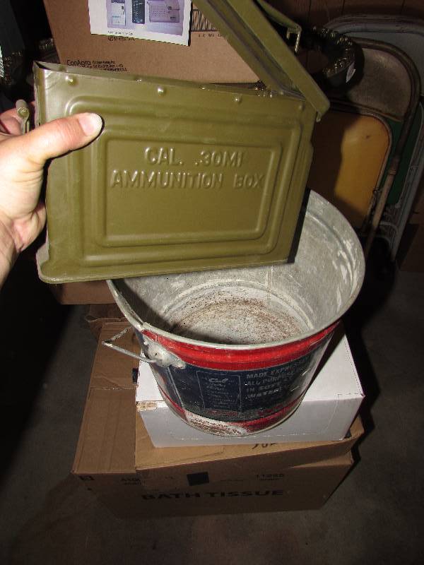 lot 125 image: Cul Soap bucket and ammunition box