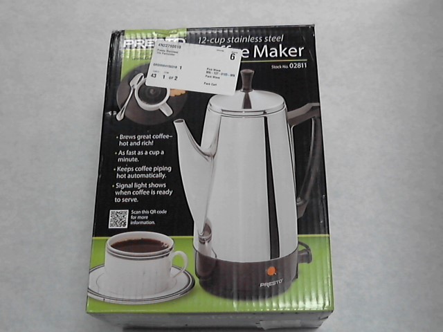 lot 2931 image: Presto Stainless 12c Percolator