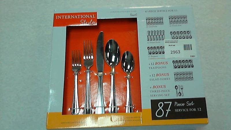 lot 2963 image: International Silver Pearl 87-Pc. Flatware Set - Service for 12