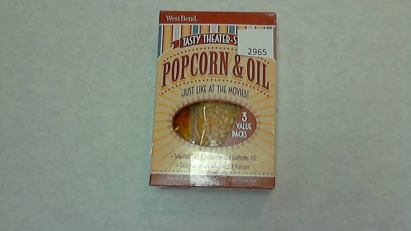 lot 2965 image: West Bend Popcorn & Oil 3pk