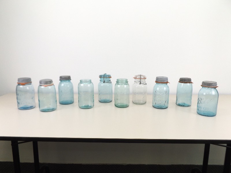 10 Medium 1 Quart Antique Blue etc. Mason Jars