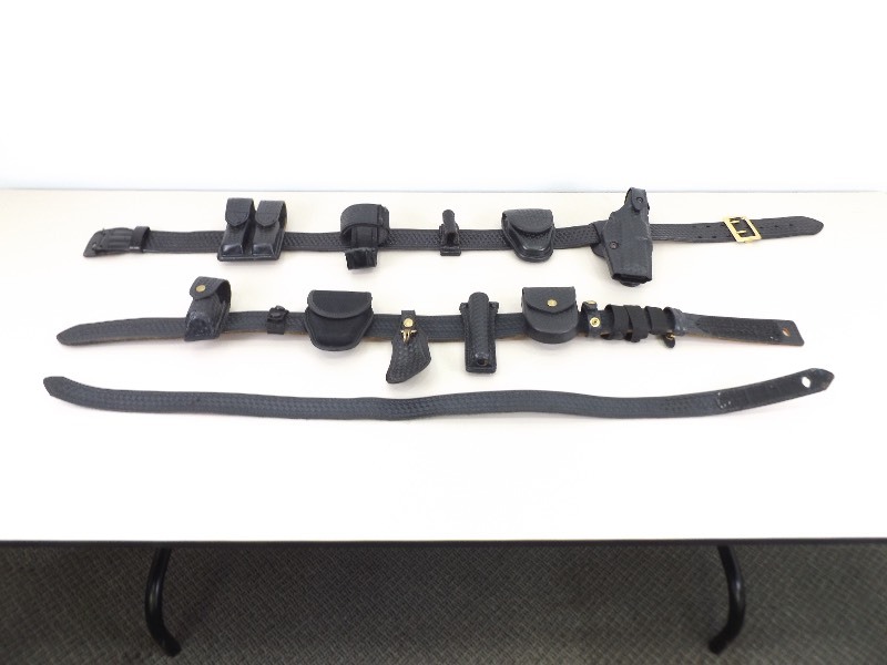 2 Loaded Leather Bianchi and Safariland Police Officer Duty Belts