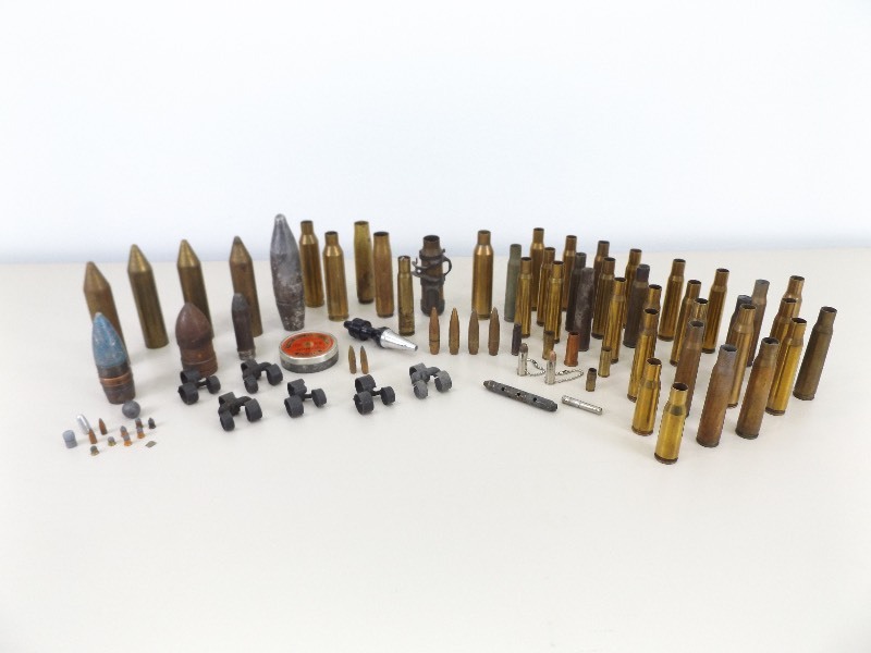 Large Lot of WWII-Vietnam Brass Casings, Ammunition, Bullets, etc.