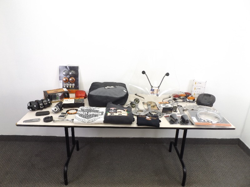 Large Lot of Harley Davidson Windshield, Parts, Bike Cover, etc.