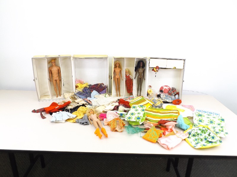Lot of Vintage 60s and 70s Barbie Dolls, Clothes, Cases, etc.&nbsp