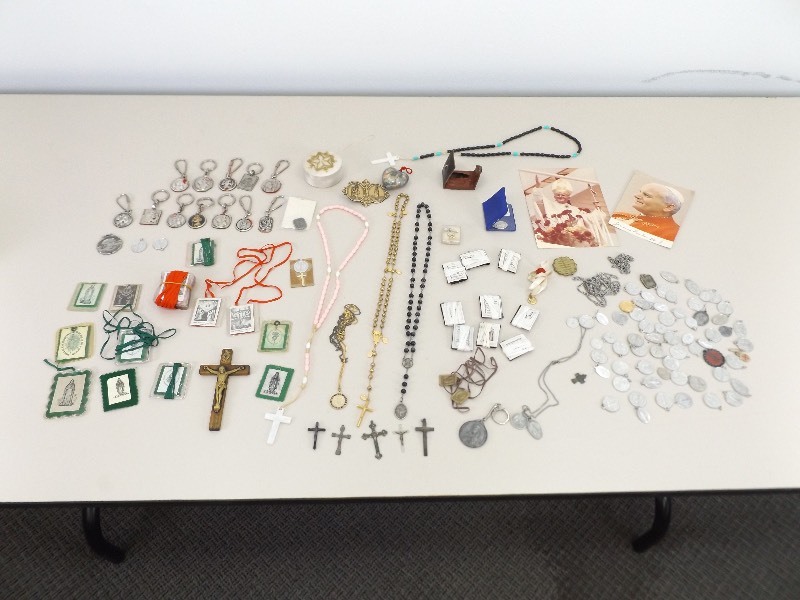 Large Lot of&nbspReligious&nbspRosaries, Scapulars, Charms, etc.