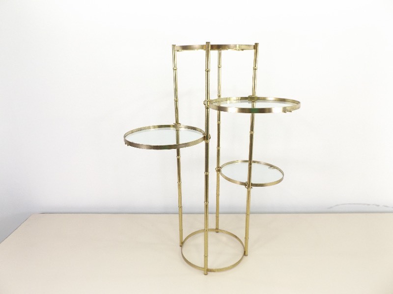 Vintage MetalGlass Plant Stand&nbsp