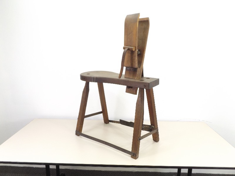 Antique Wood Saddle Bench