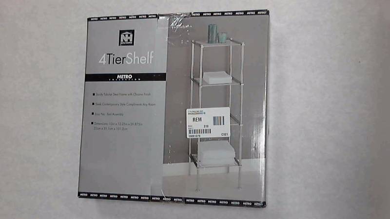 lot 2325 image: Organize It All 4 Tier Metro Bath Shelf  Shelving
