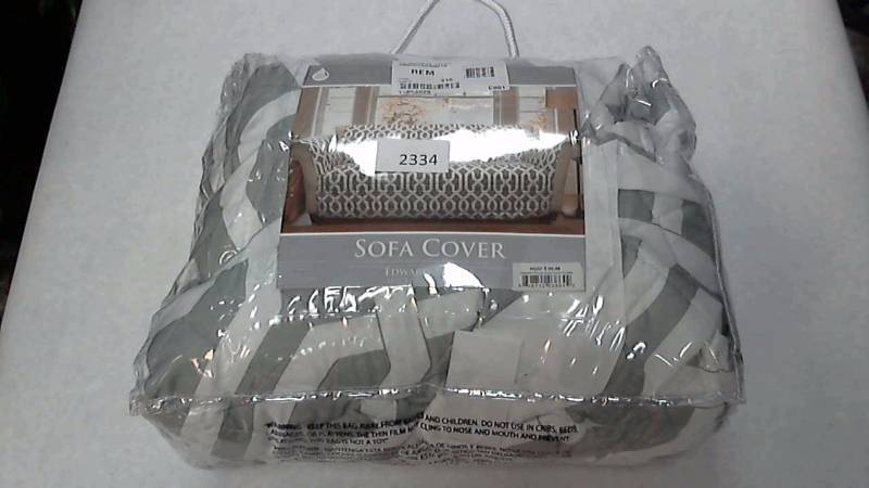 lot 2334 image: Lush Decor Edward Trellis Sofa Cover Gray