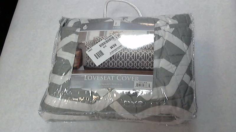 lot 2335 image: Lush Decor Edward Trellis Loveseat Protector Gray