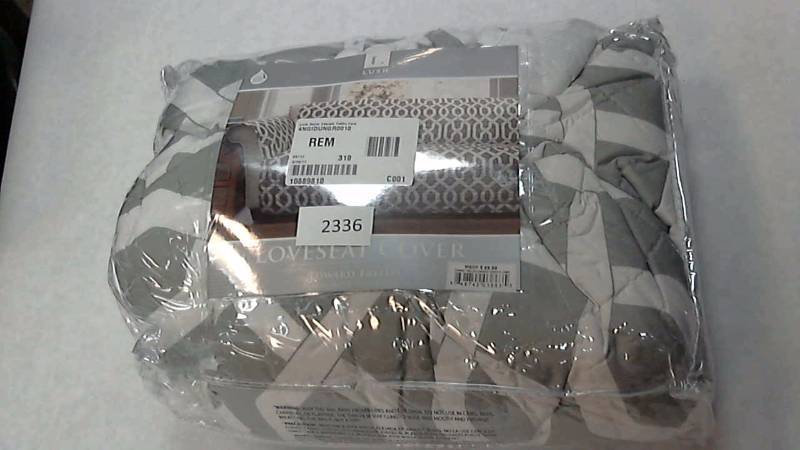 lot 2336 image: Lush Decor Edward Trellis Loveseat Protector Gray