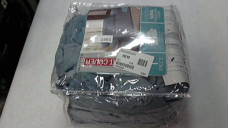 lot 2361 image: Maytex Collin Stretch Sofa Cover  Slipcover Blue