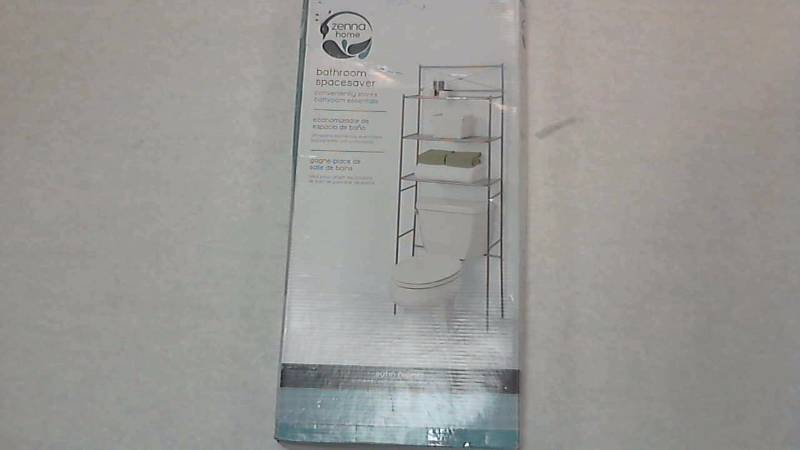 lot 2368 image: Zenna Home Cross Style Bathroom Spacesaver - Satin Nickel