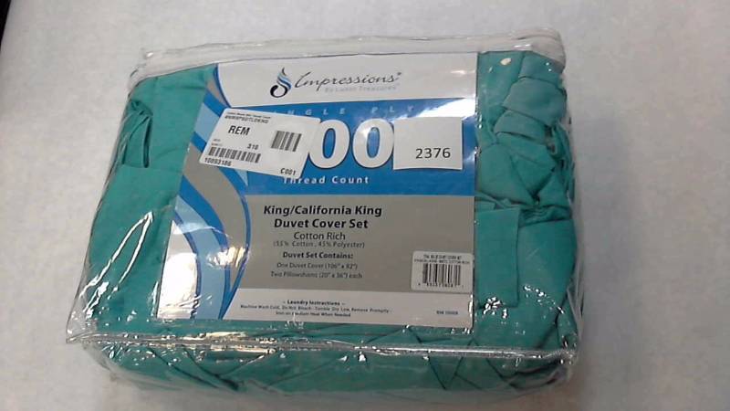 lot 2376 image: Cotton Blend 800 Thread Count Teal King