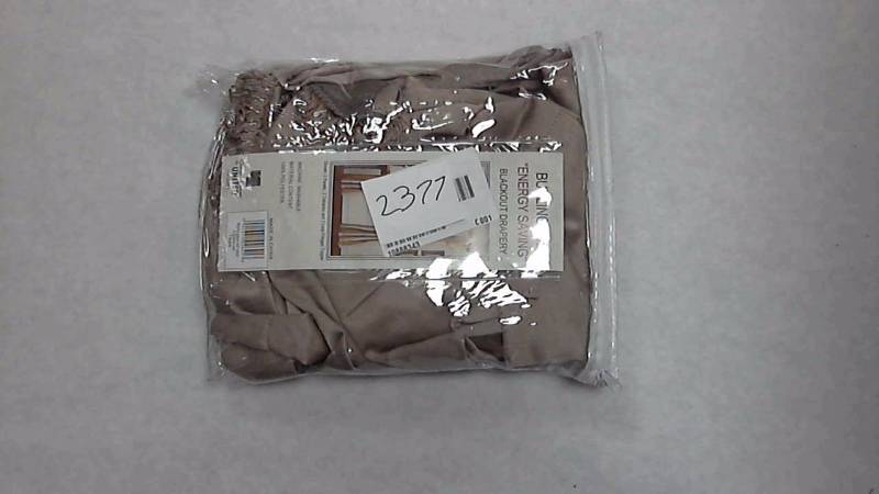 lot 2377 image: United Burlington 52 x 63 Blackout 5-Pc. Window Panel Set Taupe