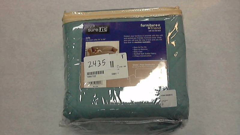 lot 2435 image: Non-Skid Microfiber Pet Sofa  Couch Cover Seaglass