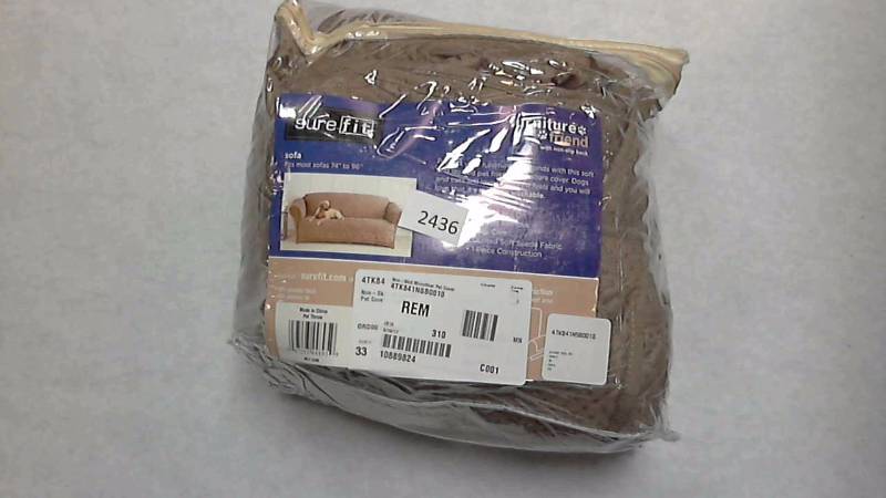 lot 2436 image: Non-Skid Microfiber Pet Sofa  Couch Cover Sable