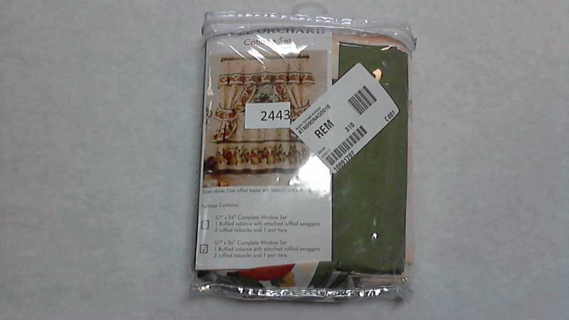 lot 2443 image: Apple Orchard 36 x 57 Cottage Window Curtains  Curtain Set