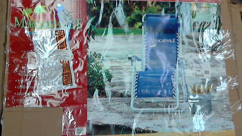 lot 2718 image: Margaritaville Zero Gravity Lo Blue Outdoor  Beach Chair Recliner
