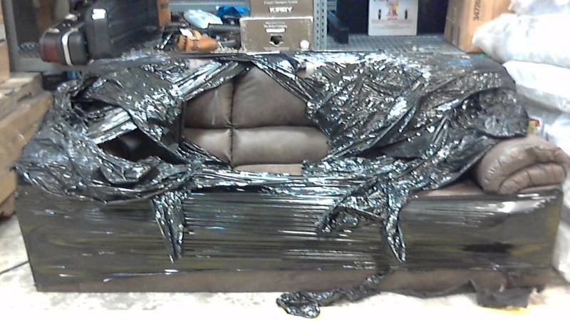 lot 2728 image: Ashley Furniture Bladen Leather-Look Sofa Couch - Coffee