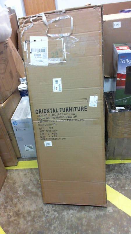 lot 2811 image: 4 ft. Tall Fiber Weave Room Divider Tan