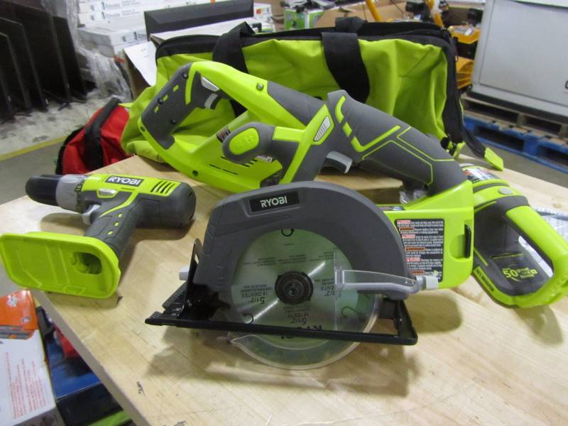 lot 34 image: Ryobi ONE 18-Volt Lithium-Ion Super Combo Kit (4-Piece)