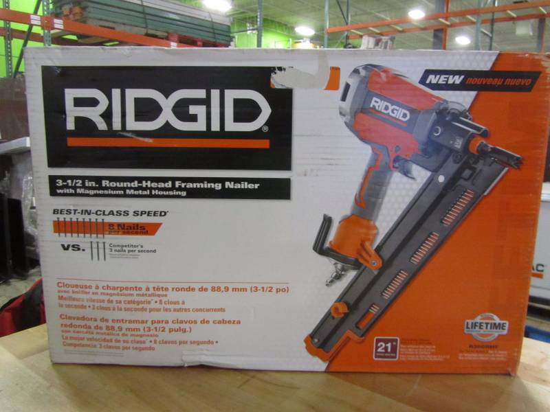 lot 35 image: Ridgid 21 Degree 3-12 in. Round-Head Framing Nailer