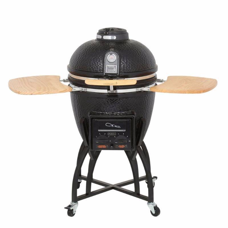 lot 29 image: Vision Grills Kamado Pro Ceramic Charcoal Grill in black