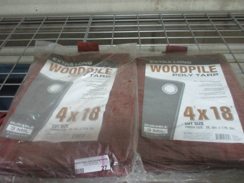 2 extra long wood pile poly tarps 4 - x 18