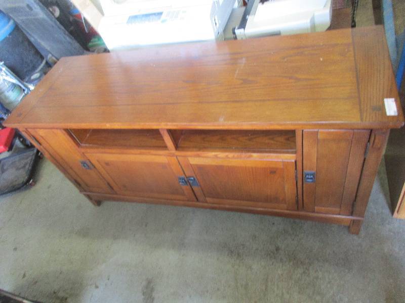 3 piece furniture set - tv stand - coffee table w lift up top and end table w electrical plug ins and 2 boxes w extra doors