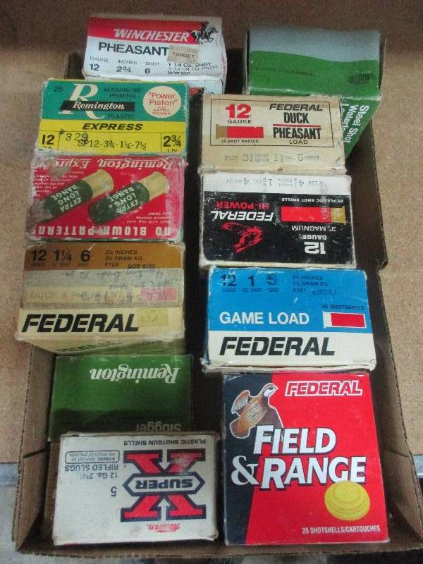 9 full boxes 12 gauge and 3 full boxes 12 gauge slugs
