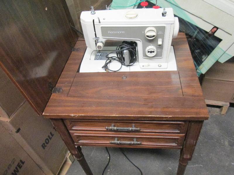 lot 52 image: Kenmore Sewing Machine with Wooden ...