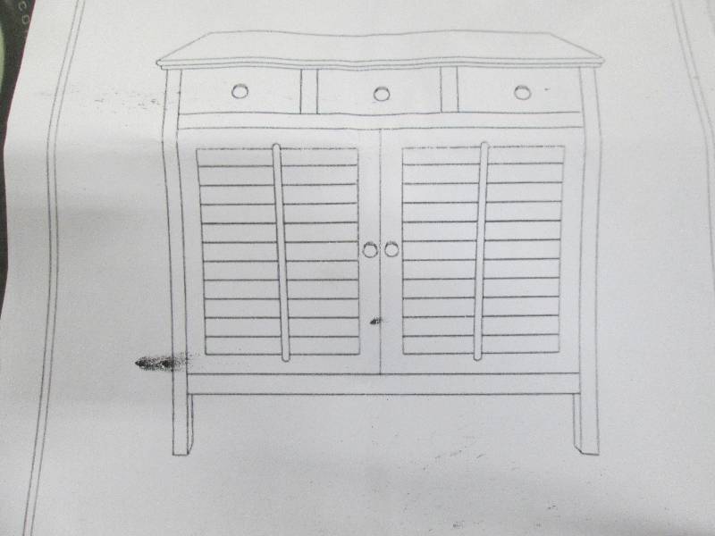 White Shutter 2 Door Cabinet open b...