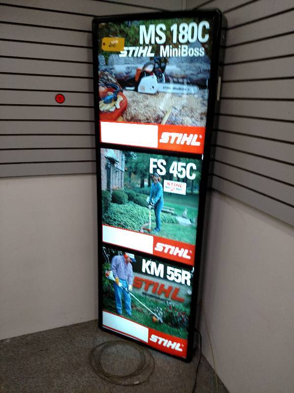 lot 68 image: Stihl Backlit Sign, 26x74...