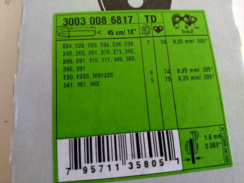 lot 307 image: Stihl 18 Chainsaw Bar, New...