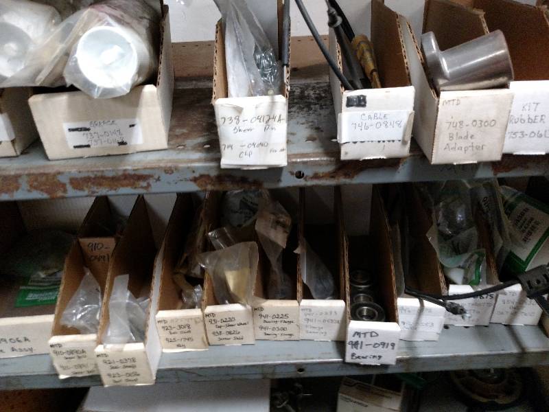 lot 399 image: MTD Parts & Misc. on (7) Shelves ...